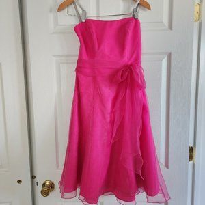Alfred Angelo-Bridesmaid/Party Dress-Size 8-Fushia Pink